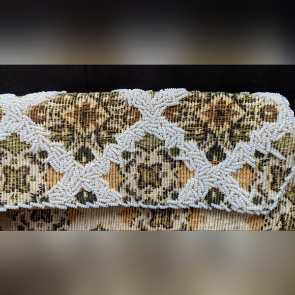 Vintage Beaded Tapestry Clutch Evening Bag/ Wallet - Picture 10 of 10